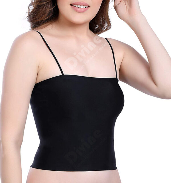 Seamless Camisole Cum Crop Top Bra with Piping Straps - Image 4